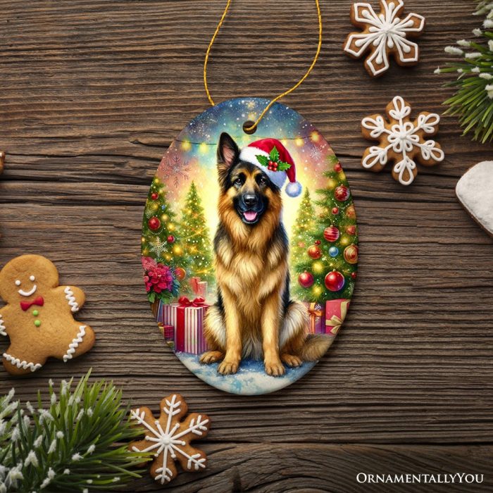 For Product 04 Winter Wonderland German Shepherd Ornament Gift and Decor for Cozy Christmas 2 3D Realistic Mockup 01