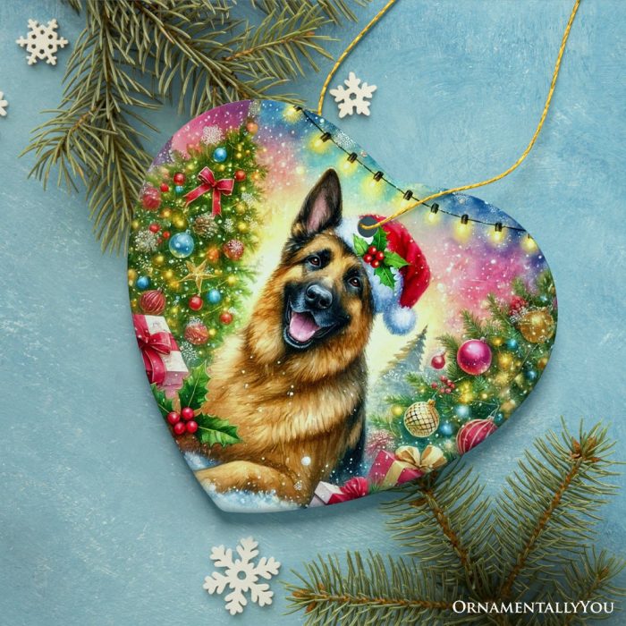 For Product 06 Winter Wonderland German Shepherd Ornament Gift and Decor for Cozy Christmas 3 3D Realistic Mockup 05