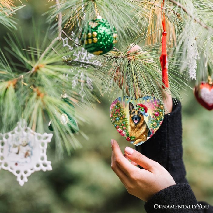 For Product 09 Winter Wonderland German Shepherd Ornament Gift and Decor for Cozy Christmas 3 3D Human Mockup 40