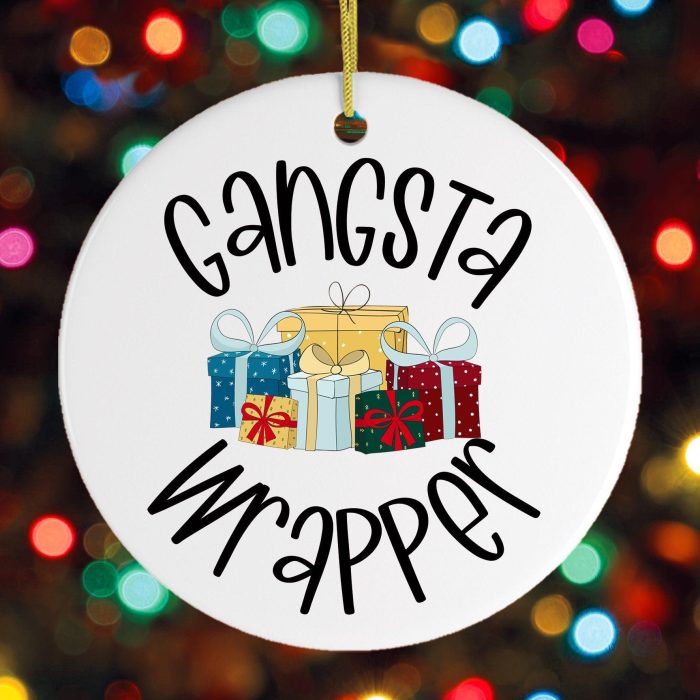 GangstaWrapperChristmasOrnamentMultipleChristmasLightsBackgroundOrnamentMockup