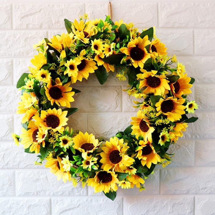 SunflowerWreathforFrontDoororHome 20Inches8