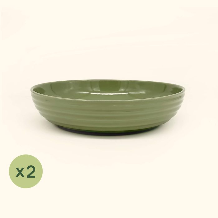 Vego Salad Serving Bowl Olive Green 2 Pack