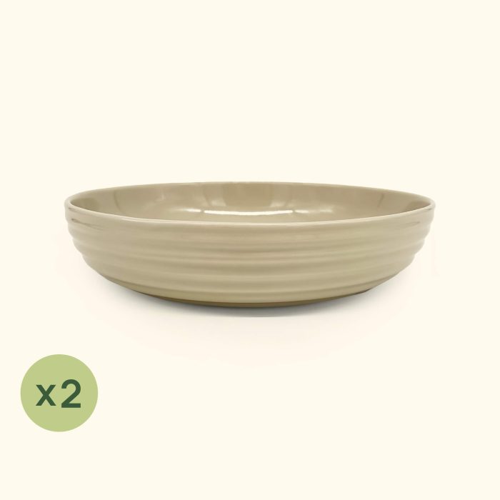 Vego Salad Serving Bowl Pearl White 2 Pack