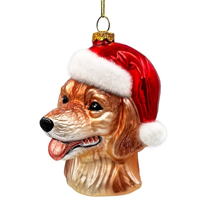 WBM 01GoldenRetrieverGlassChristmasOrnament LabradorTreeDecoration