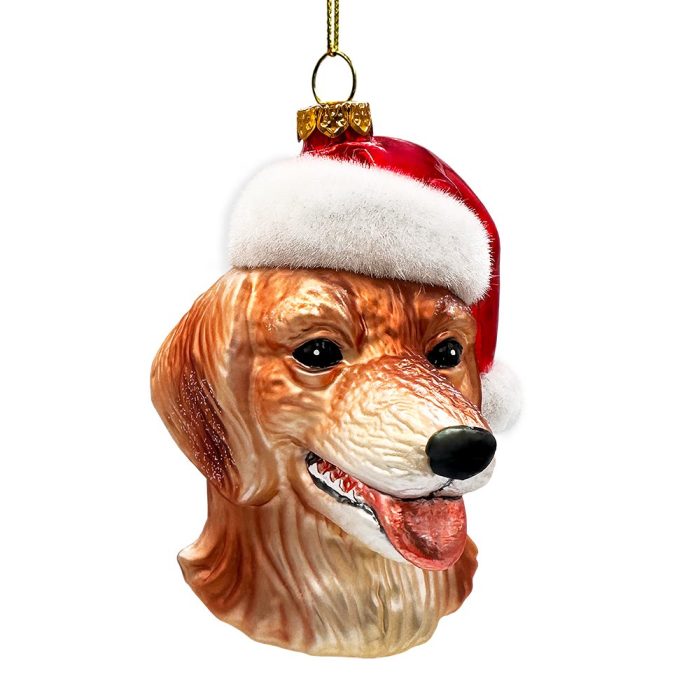 WBM 02GoldenRetrieverGlassChristmasOrnament LabradorTreeDecoration
