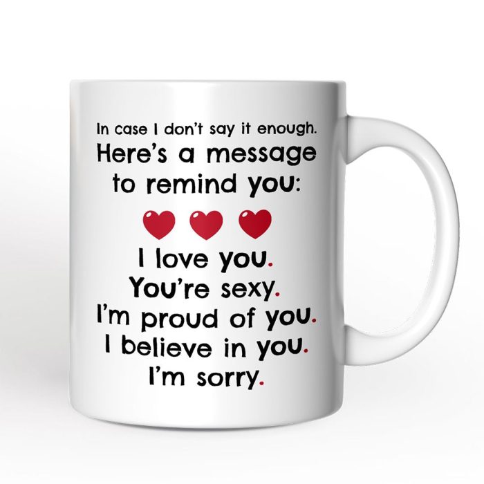 WBM 02 All The Things to Say Heartful Message Personalized Mug Romantic Sincere Gift For Husband or Wife With Custom Name