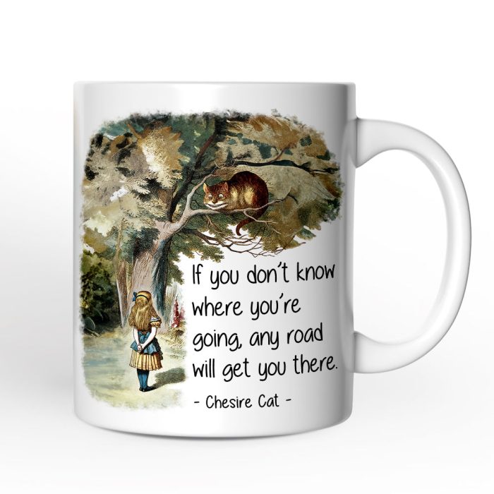 WBM 02 Getting Lost Cheshire Cat Quote Personalized Mug Vintage Alice s Adventures in Wonderland