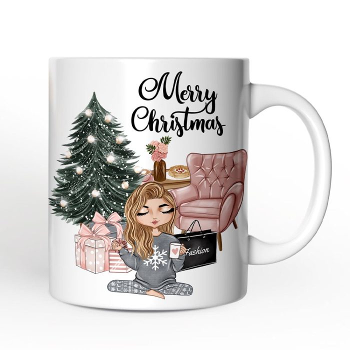 WBM 02 Glamorous Girl Personalized Christmas Mug Fashionista Teenager Shopping Addict Holiday Gift