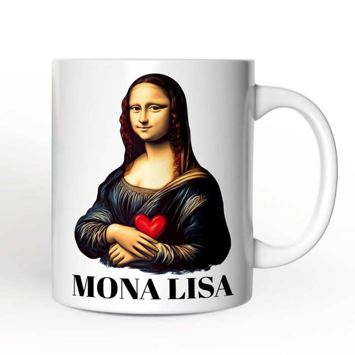 WBM 02 Valentine Style Mona Lisa Personalized Mug Leonardo da Vinci Vintage Art Lover Gift