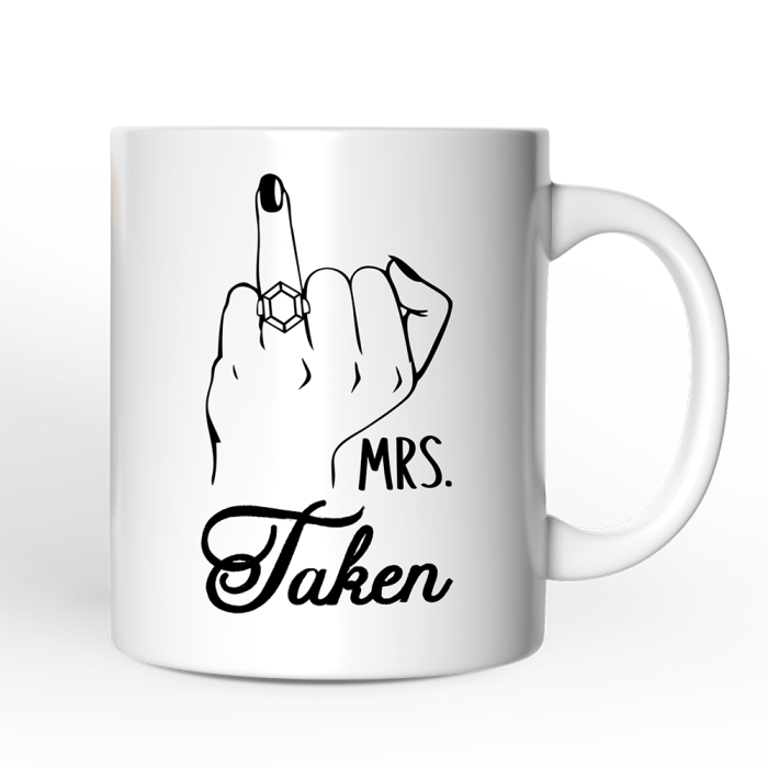 WBM 02 Wedding Ring Finger Mrs Personalized Mug Married Engaged Gift For Women With Custom Name