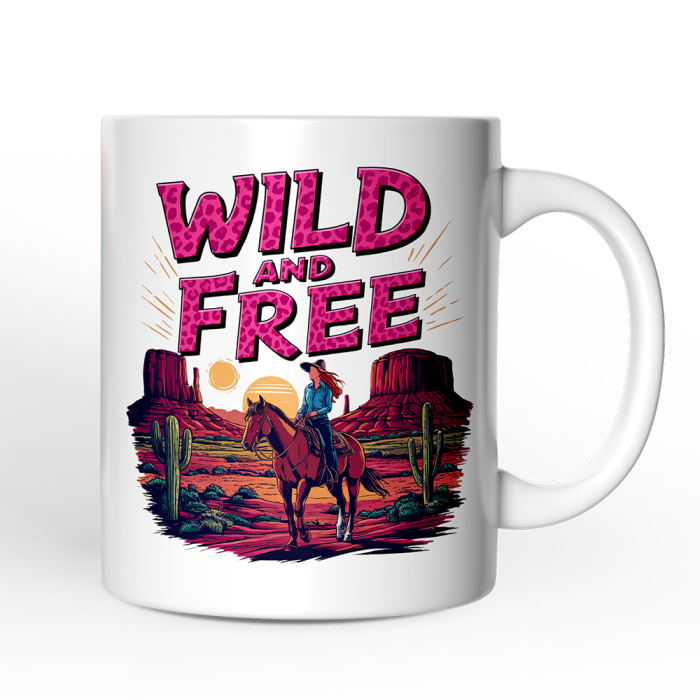 WBM 02 Wild And Free Western Personalized Mug Woman Gift With Custom Name