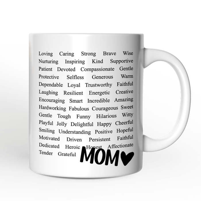 WBM 02 Words That Define Mom Personalized Mug Appreciation Gift For Mom With Custom Name