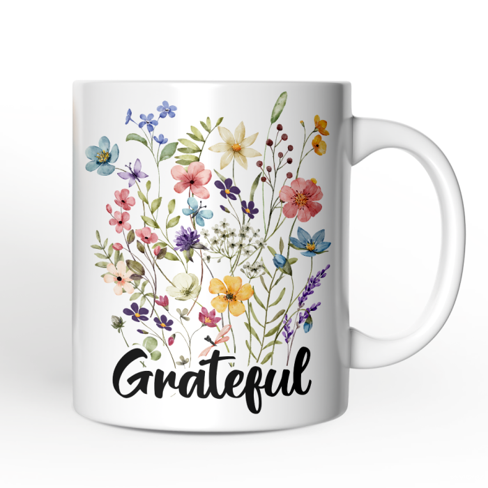WBM 03 Wildflower Bouquet Personalized Mug Floral Custom Gift with Name
