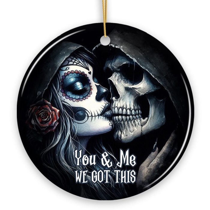 WBM Gothic Skull Couple You Me We Got This Ornament Christmas Gift for Lovers