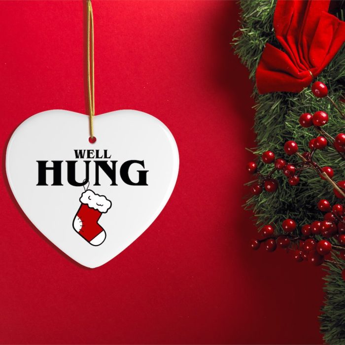 WellHungFunnyChristmasOrnamentRedWallandTreewithCherriesHeartOrnamentMockup