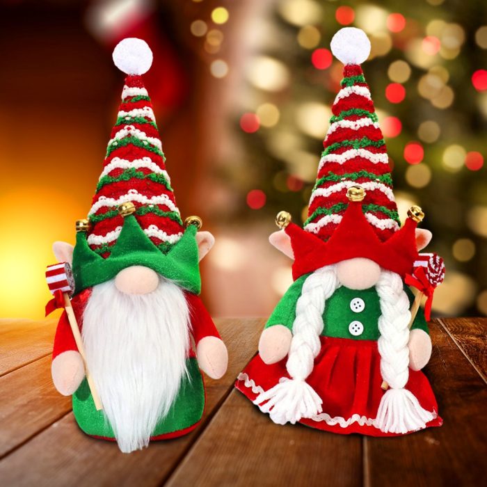 WhimsicalPeppermintJoyChristmasGnomeSetof2 FestiveJesterCrownXmasDuoMockup5