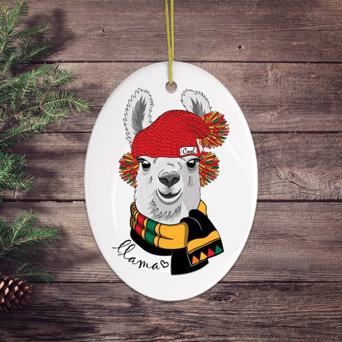 WinterLlamaOrnamentWoodBackgroundChristmasOrnamentMockupcopy