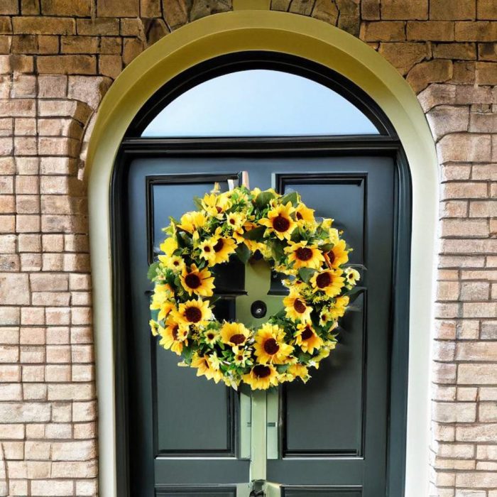 forproductSunflowerWreathforFrontDoororHome 20Inches3