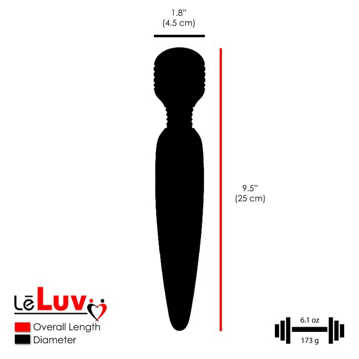 leluv cordless multispeed magical wand dimensions