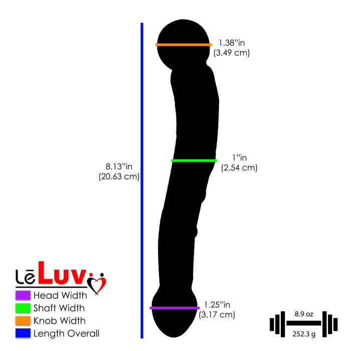 leluv g spot curve glass pearls pyrex dong dildo double triple dimensions