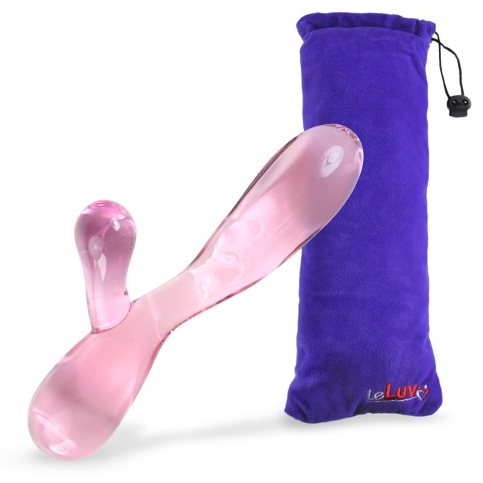 leluv glass cactus dildo clitoral tickling rabbit smooth pink with bag