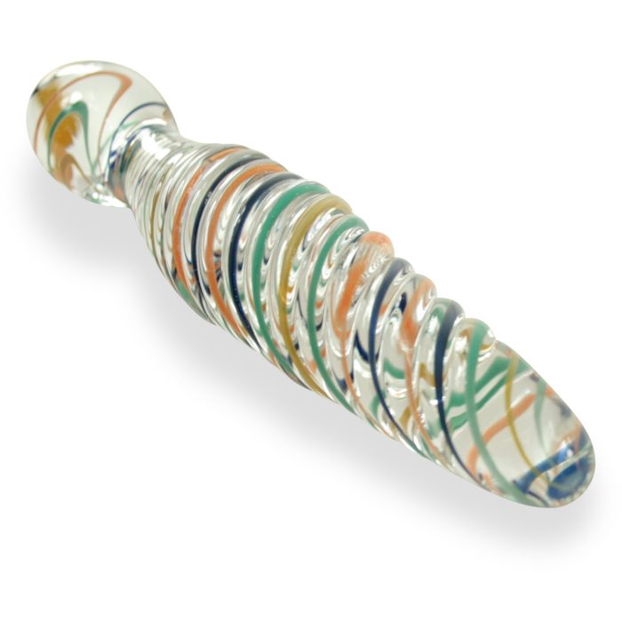 leluv glass dildo multicolor swirled ribs bulb head bottom 308715ea dd70 43ff 848e fa063ec2bfd8