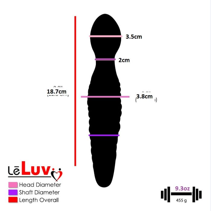 leluv glass dildo multicolor swirled ribs bulb head dimensions 5decb797 d3b5 4d8a a2d5 c63d68e08711