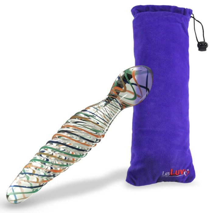 leluv glass dildo multicolor swirled ribs bulb head gallery 422a0e0d b0fb 4cbe 9cb2 e2356302088f