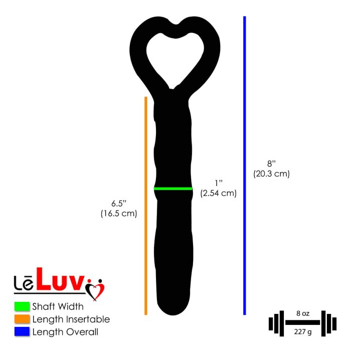 leluv glass rainbow heart love wand clear dimensions