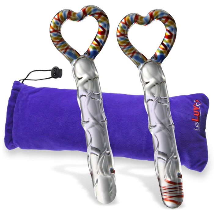 leluv glass rainbow heart love wand clear gallery bag
