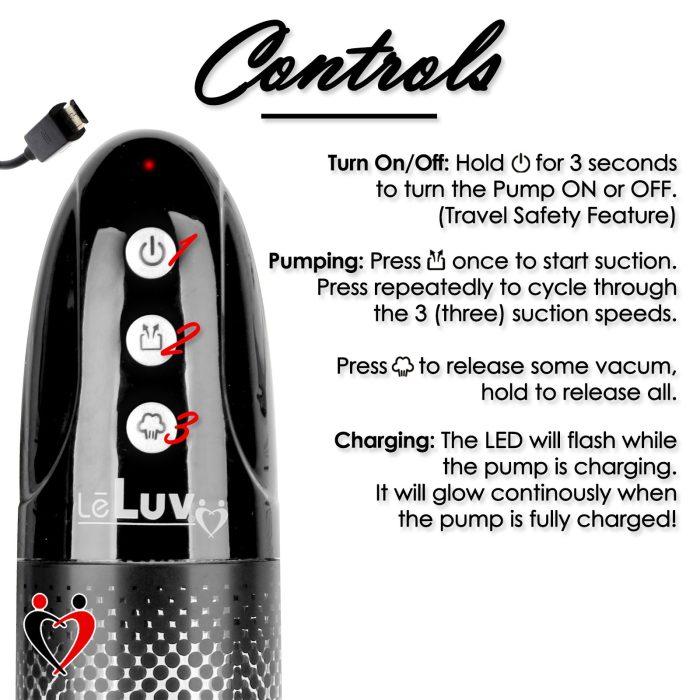 leluv ipump penis pump auto electric wireless usb rechargable controls