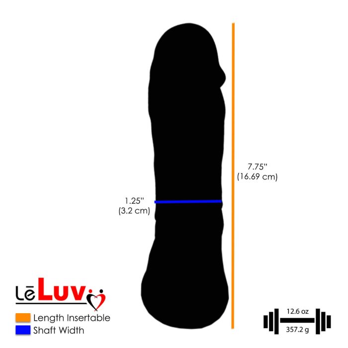 leluv long strap on female harness dimensions