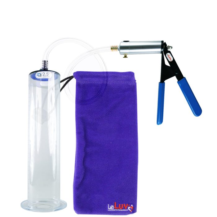 leluv ultima silver pump blue rubber grip clear hose penis pump 12 inch 250 wide
