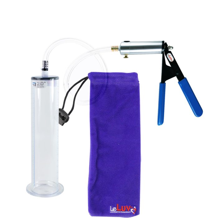 leluv ultima silver pump blue rubber grip clear hose penis pump 9 inch 200 wide