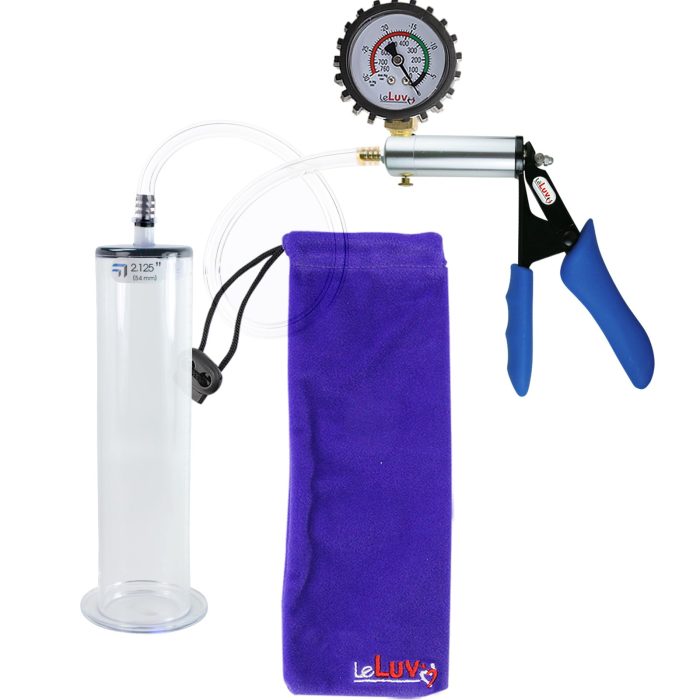 leluv ultima silver pump blue silicone grip clear hose penis pump 9 inch gauge cover 213 wide