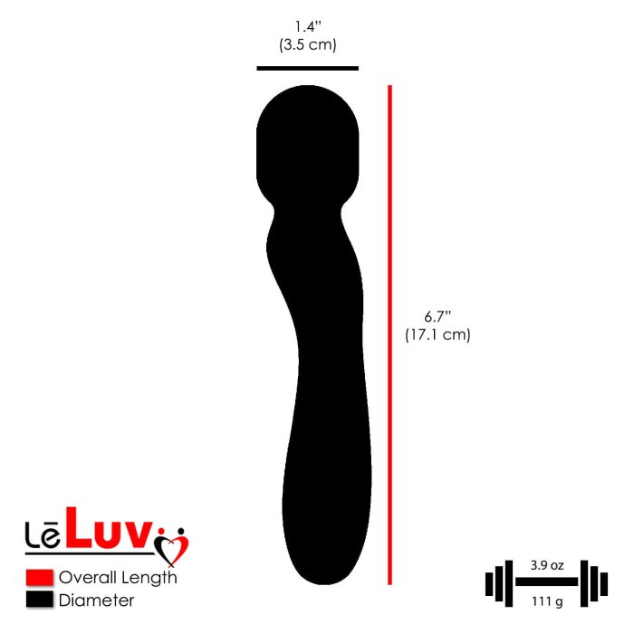 leluv usb rechargable multispeed magical wand dimensions