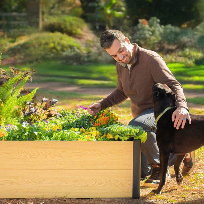 vego garden Evergrove Metal raised bed 4x4 Lifestyle 5